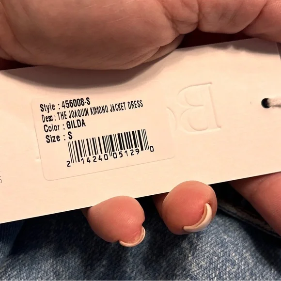 Boyish x Free People Blue Denim Joaquin Kimono Jacket Dress Small NWT - Picture 12 of 16